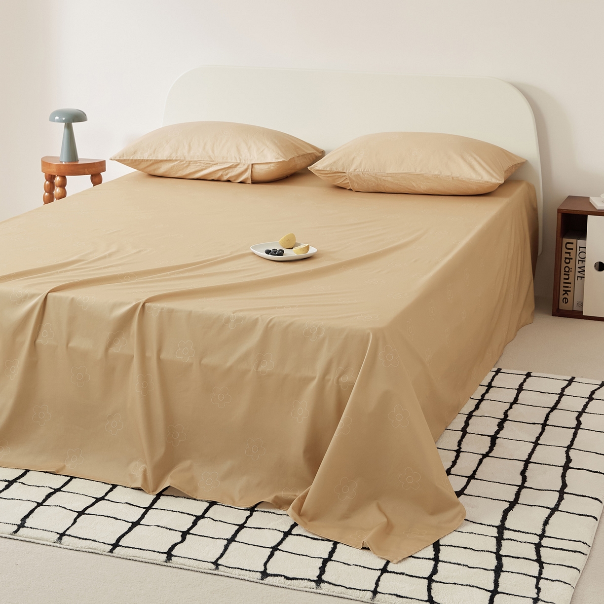 91家纺网 家纺一手货源 找家纺 EH家居 2025新款全棉斜纹印花-青春小调系列单床单 可可饼干