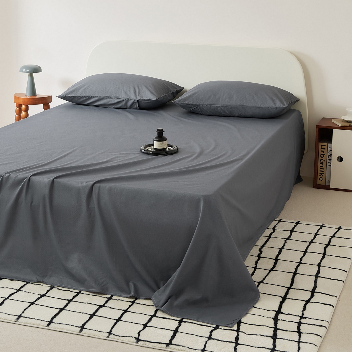 91家纺网 家纺一手货源 找家纺 EH家居 2025新款全棉斜纹印花-青春小调系列单床单 深色轨迹