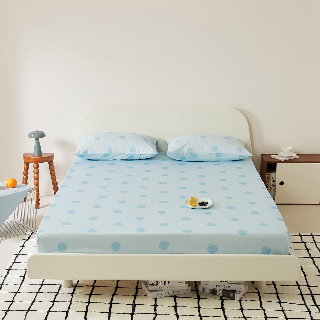 91家纺网 家纺一手货源 找家纺 EH家居 2025新款全棉斜纹印花-青春小调系列单床笠 晴空物语