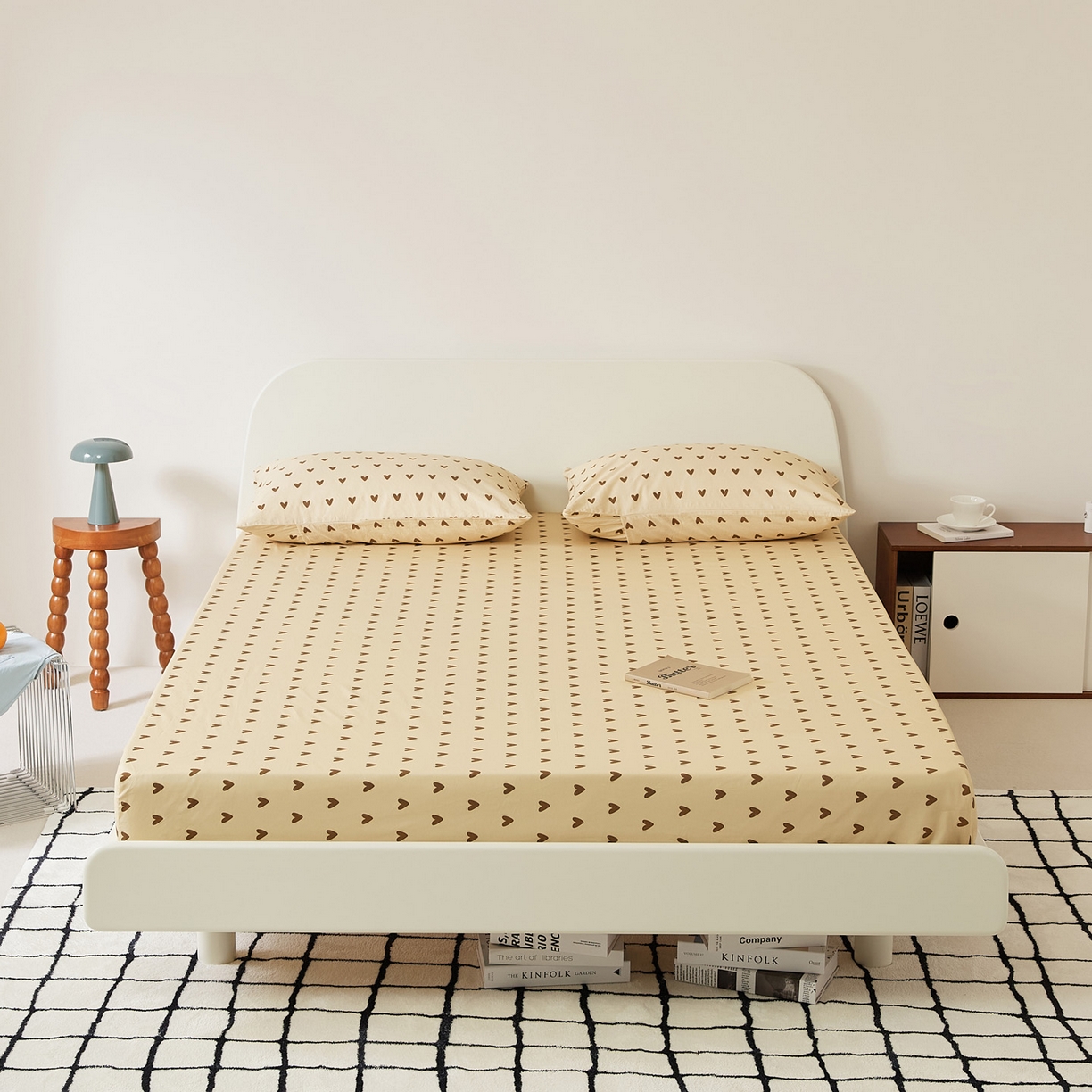 EH家居 2025新款全棉斜纹印花-青春小调系列单床笠 焦糖心语