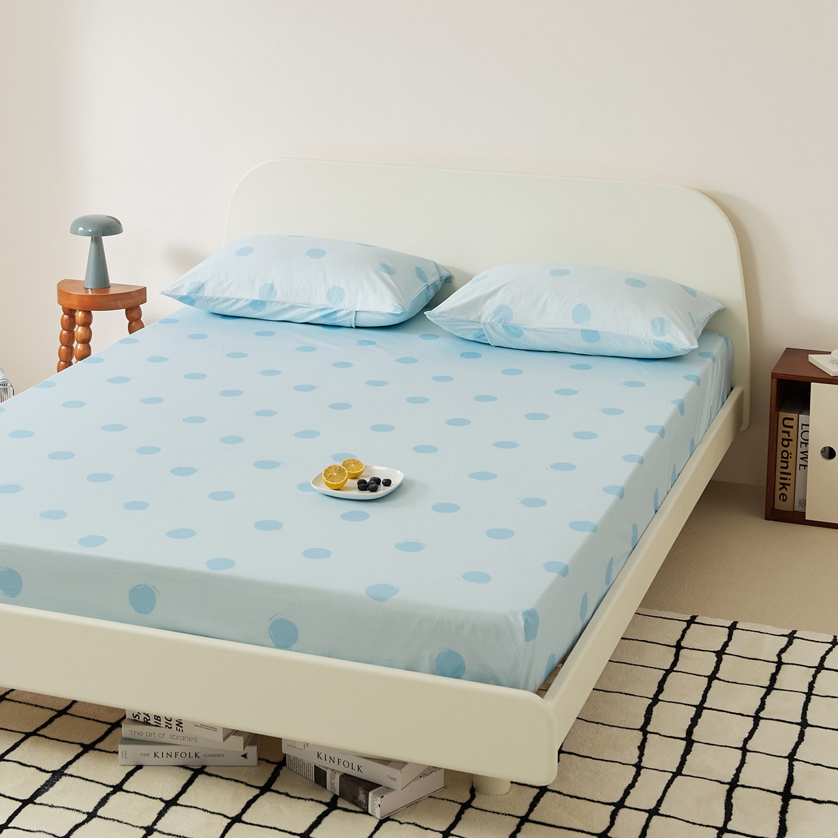 91家纺网 家纺一手货源 找家纺 EH家居 2025新款全棉斜纹印花-青春小调系列单床笠 晴空物语