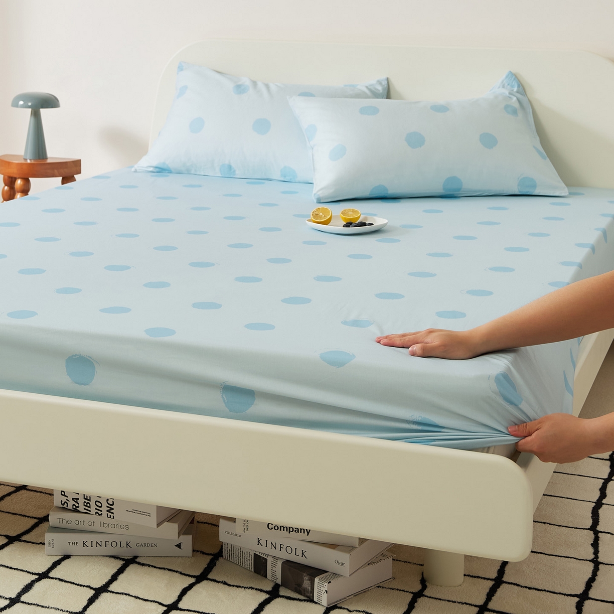 91家纺网 家纺一手货源 找家纺 EH家居 2025新款全棉斜纹印花-青春小调系列单床笠 晴空物语