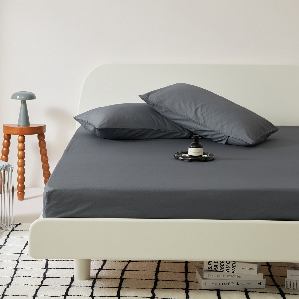 91家纺网 家纺一手货源 找家纺 EH家居 2025新款全棉斜纹印花-青春小调系列单床笠 深色轨迹