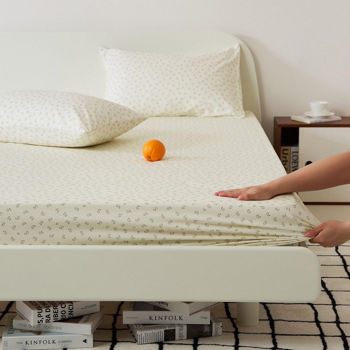 91家纺网 家纺一手货源 找家纺 EH家居 2025新款全棉斜纹印花-青春小调系列单床笠 星野花园