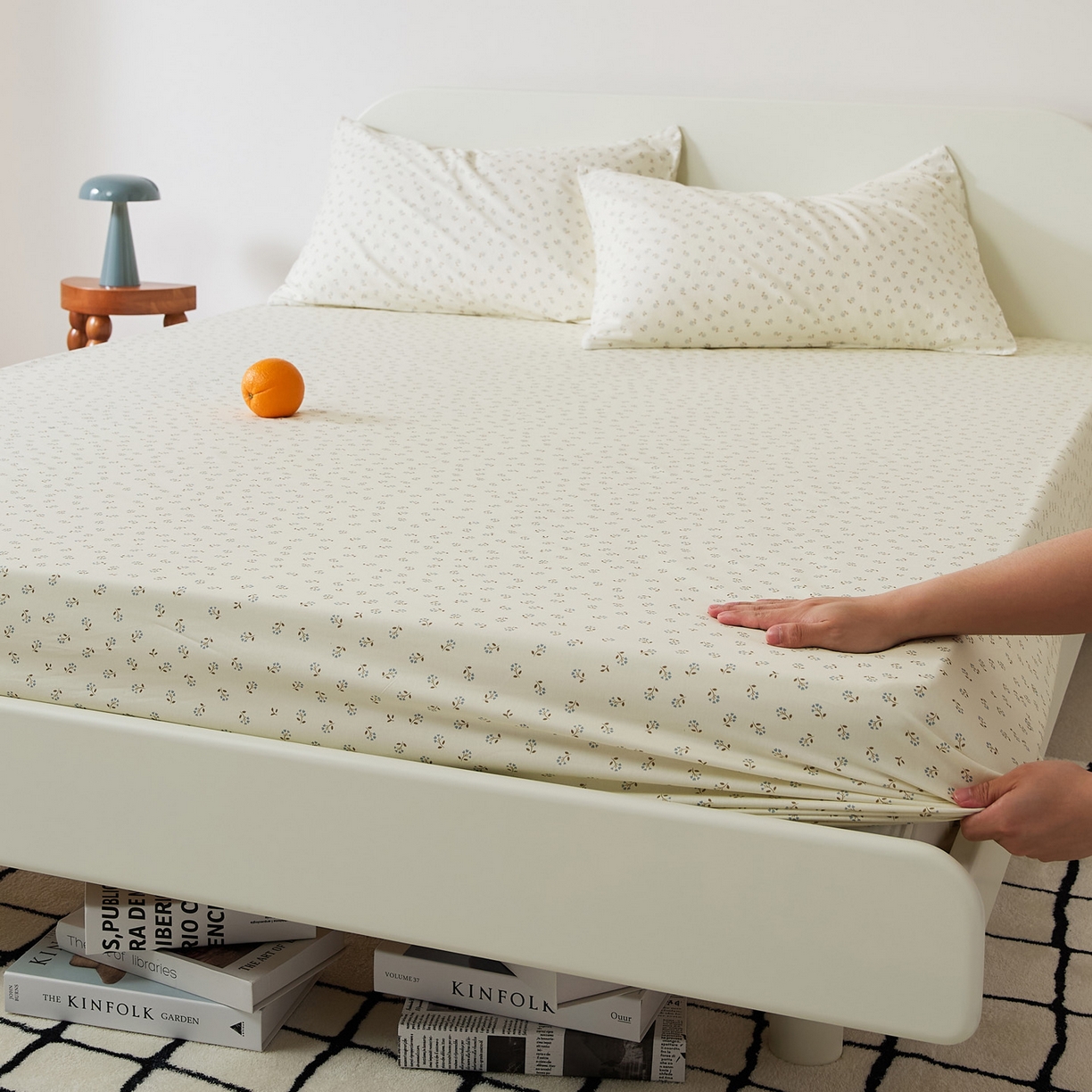 91家纺网 家纺一手货源 找家纺 EH家居 2025新款全棉斜纹印花-青春小调系列单床笠 星野花园