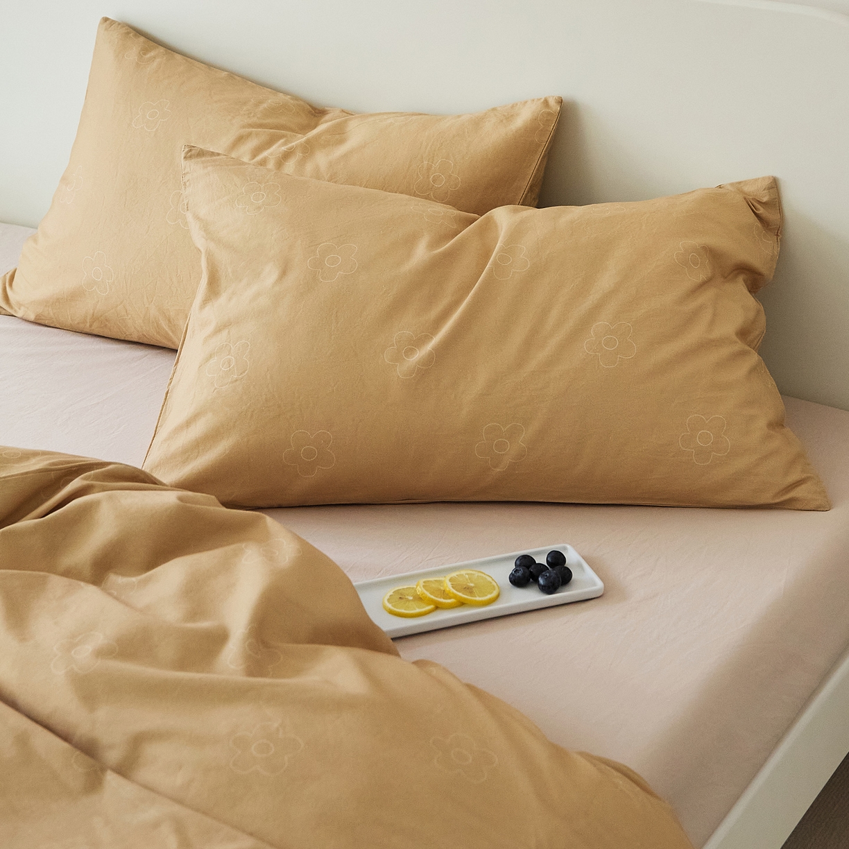 EH家居 2025新款全棉斜纹印花-青春小调系列单枕套 可可饼干