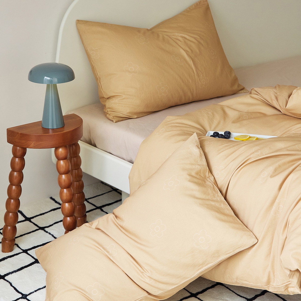 91家纺网 家纺一手货源 找家纺 EH家居 2025新款全棉斜纹印花-青春小调系列单枕套 可可饼干