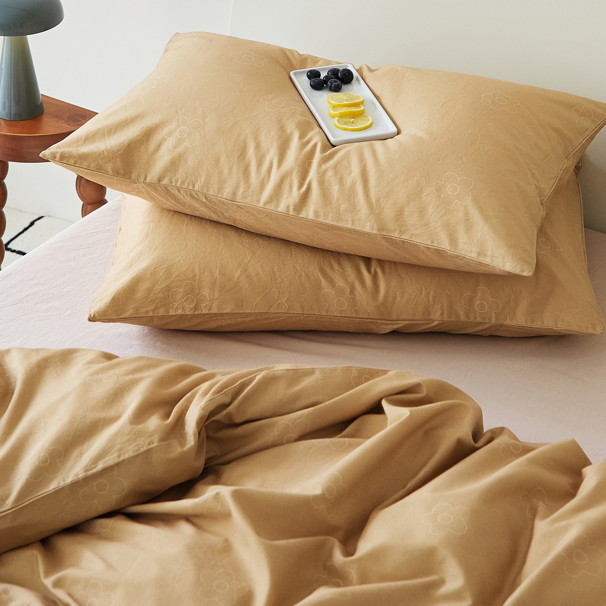 91家纺网 家纺一手货源 找家纺 EH家居 2025新款全棉斜纹印花-青春小调系列单枕套 可可饼干