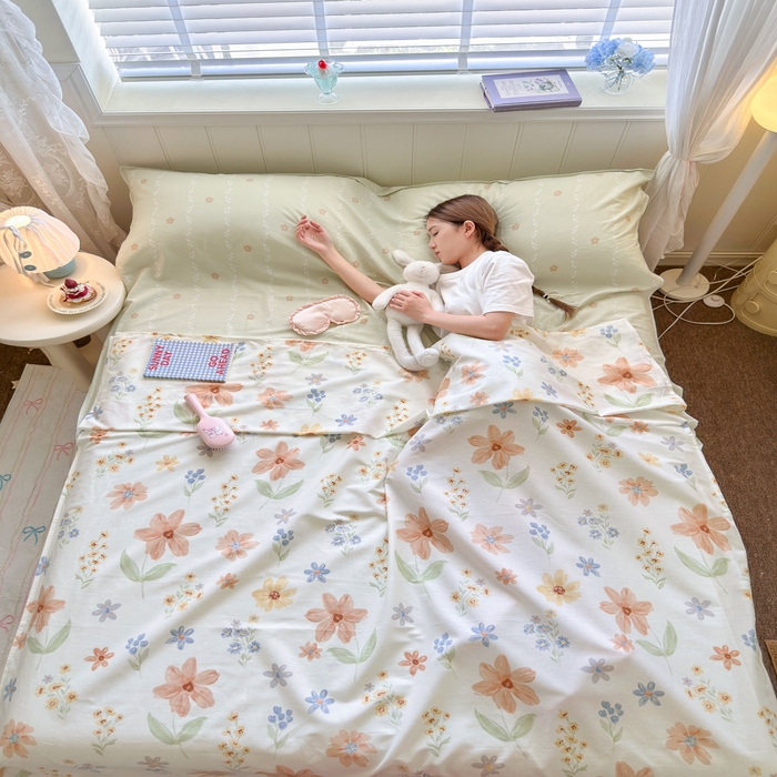 91家纺网 家纺一手货源 找家纺 （总）Sweet dreams甜梦 2025新款全棉纯棉卡通印花睡袋酒店一体式全棉旅行睡袋