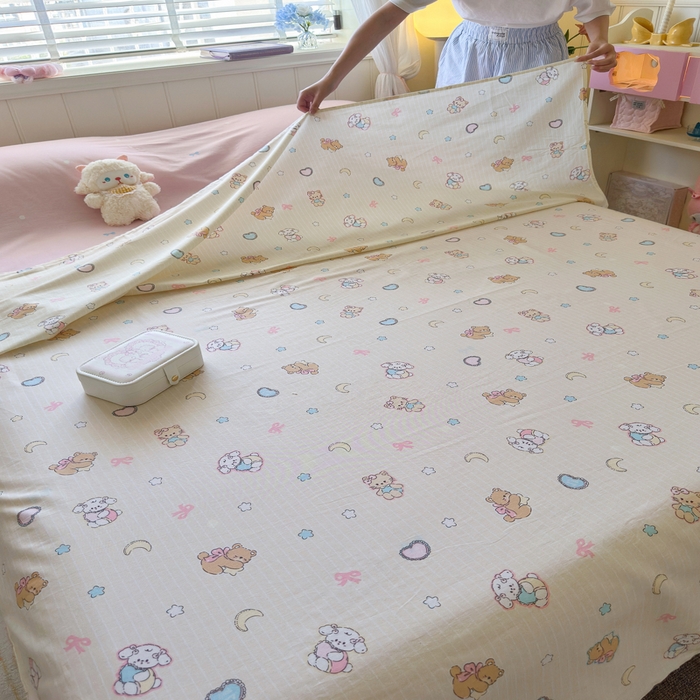 91家纺网 家纺一手货源 找家纺 Sweet dreams甜梦 2025新款全棉纯棉卡通印花睡袋酒店一体式全棉旅行睡袋 抱抱熊