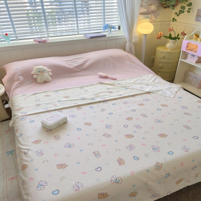 91家纺网 家纺一手货源 找家纺 Sweet dreams甜梦 2025新款全棉纯棉卡通印花睡袋酒店一体式全棉旅行睡袋 抱抱熊