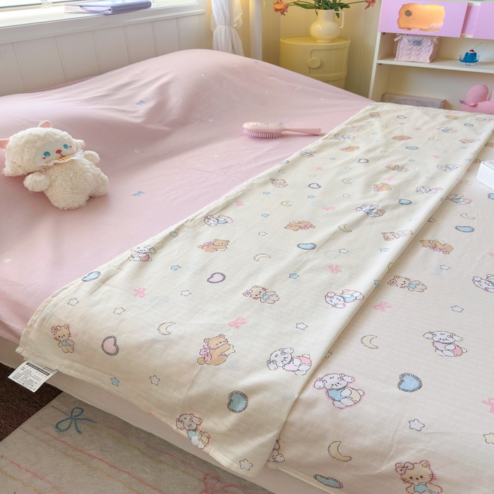 91家纺网 家纺一手货源 找家纺 Sweet dreams甜梦 2025新款全棉纯棉卡通印花睡袋酒店一体式全棉旅行睡袋 抱抱熊