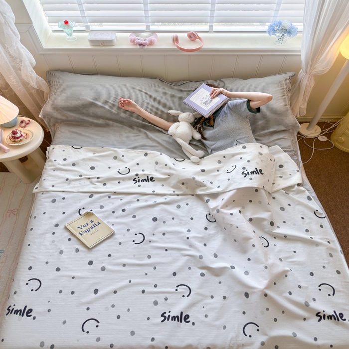 Sweet dreams甜梦 2025新款全棉纯棉卡通印花睡袋酒店一体式全棉旅行睡袋 波点笑脸