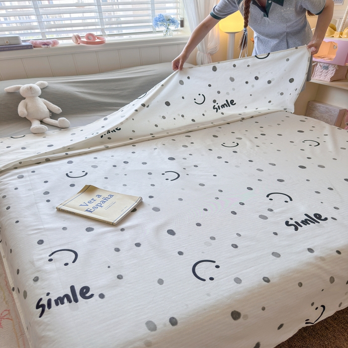 91家纺网 家纺一手货源 找家纺 Sweet dreams甜梦 2025新款全棉纯棉卡通印花睡袋酒店一体式全棉旅行睡袋 波点笑脸