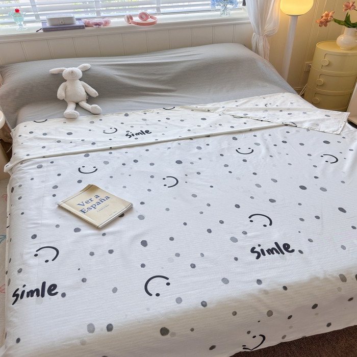 91家纺网 家纺一手货源 找家纺 Sweet dreams甜梦 2025新款全棉纯棉卡通印花睡袋酒店一体式全棉旅行睡袋 波点笑脸