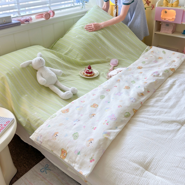 91家纺网 家纺一手货源 找家纺 Sweet dreams甜梦 2025新款全棉纯棉卡通印花睡袋酒店一体式全棉旅行睡袋 春日记忆