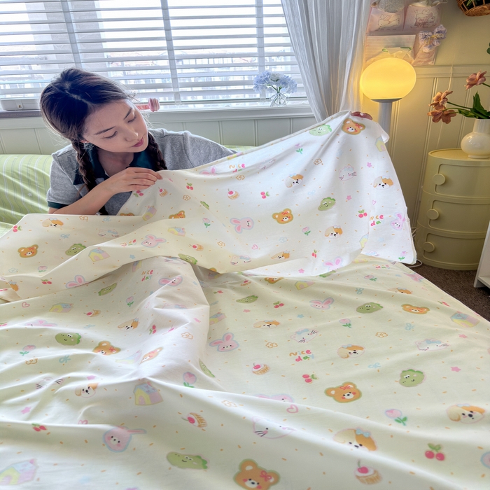 91家纺网 家纺一手货源 找家纺 Sweet dreams甜梦 2025新款全棉纯棉卡通印花睡袋酒店一体式全棉旅行睡袋 春日记忆