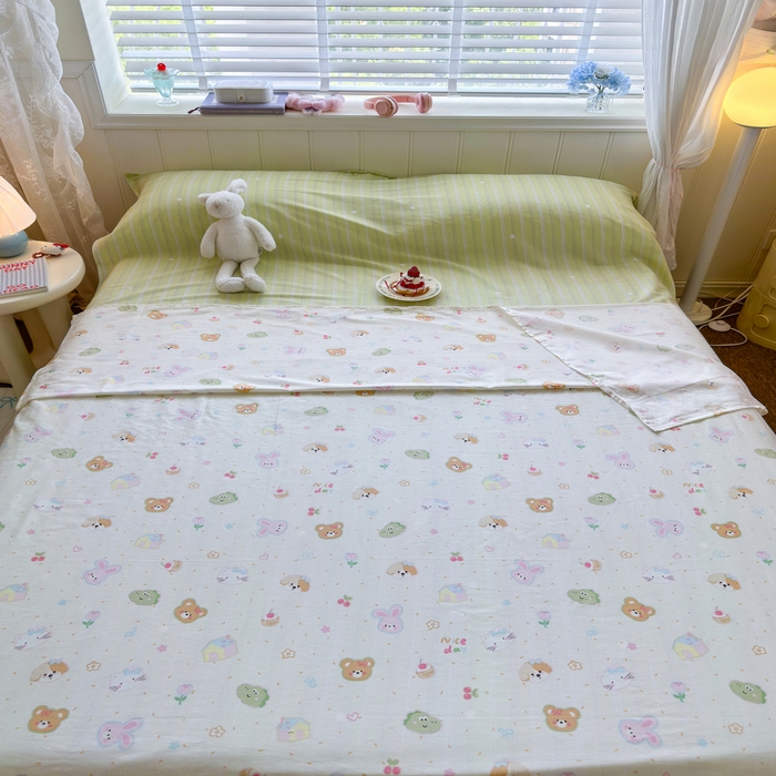 91家纺网 家纺一手货源 找家纺 Sweet dreams甜梦 2025新款全棉纯棉卡通印花睡袋酒店一体式全棉旅行睡袋 春日记忆