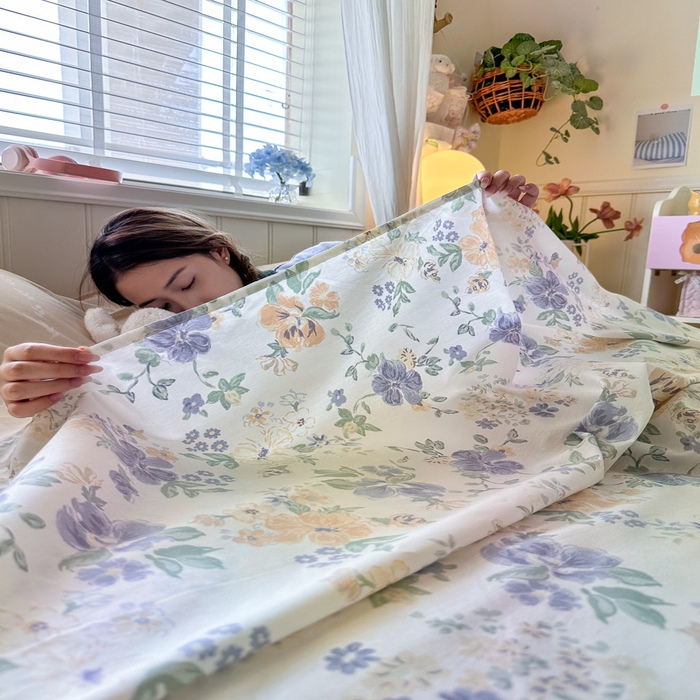 91家纺网 家纺一手货源 找家纺 Sweet dreams甜梦 2025新款全棉纯棉卡通印花睡袋酒店一体式全棉旅行睡袋 繁花