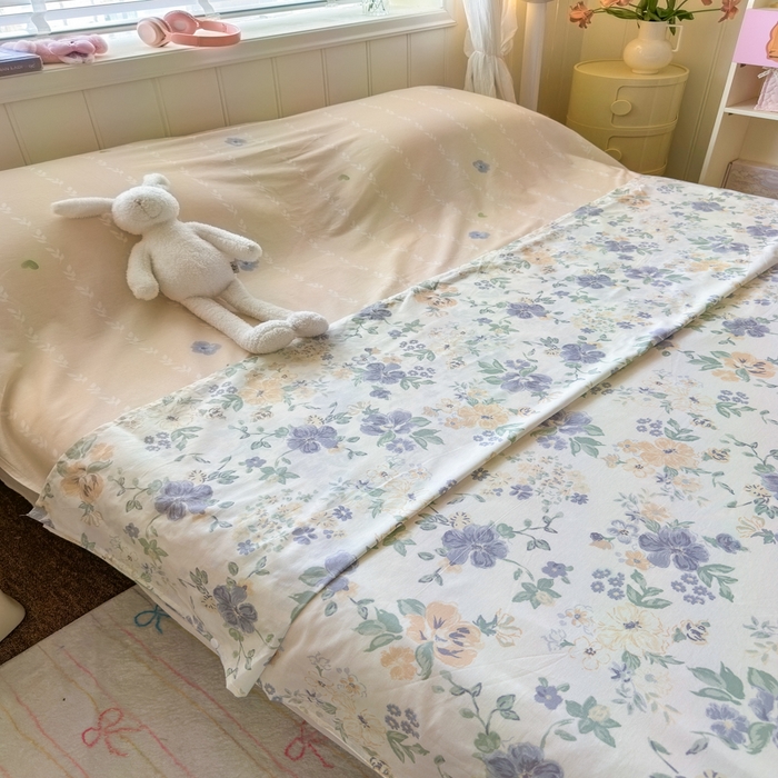 91家纺网 家纺一手货源 找家纺 Sweet dreams甜梦 2025新款全棉纯棉卡通印花睡袋酒店一体式全棉旅行睡袋 繁花