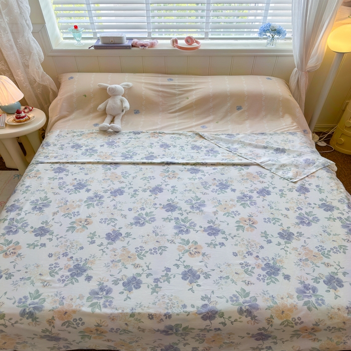 91家纺网 家纺一手货源 找家纺 Sweet dreams甜梦 2025新款全棉纯棉卡通印花睡袋酒店一体式全棉旅行睡袋 繁花