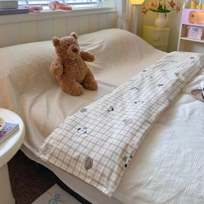 91家纺网 家纺一手货源 找家纺 Sweet dreams甜梦 2025新款全棉纯棉卡通印花睡袋酒店一体式全棉旅行睡袋 格子小狗