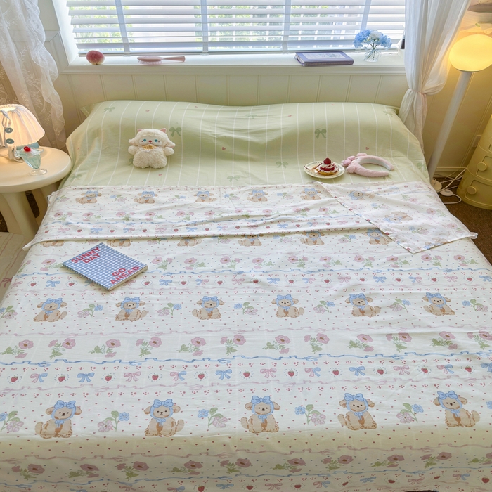 91家纺网 家纺一手货源 找家纺 Sweet dreams甜梦 2025新款全棉纯棉卡通印花睡袋酒店一体式全棉旅行睡袋 花花小狗