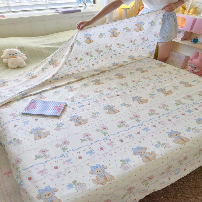 91家纺网 家纺一手货源 找家纺 Sweet dreams甜梦 2025新款全棉纯棉卡通印花睡袋酒店一体式全棉旅行睡袋 花花小狗