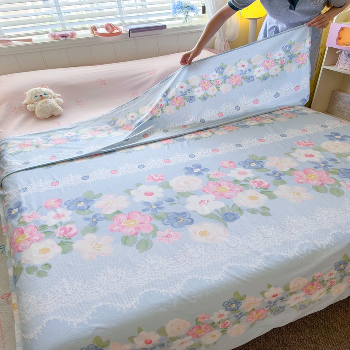 91家纺网 家纺一手货源 找家纺 Sweet dreams甜梦 2025新款全棉纯棉卡通印花睡袋酒店一体式全棉旅行睡袋 花季