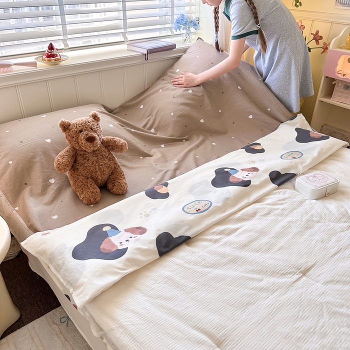 91家纺网 家纺一手货源 找家纺 Sweet dreams甜梦 2025新款全棉纯棉卡通印花睡袋酒店一体式全棉旅行睡袋 蘑菇小狗