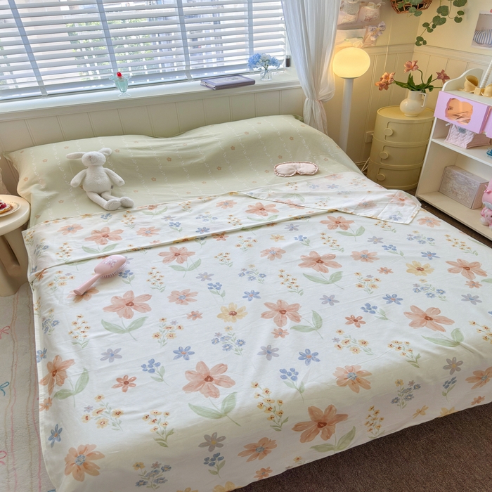 91家纺网 家纺一手货源 找家纺 Sweet dreams甜梦 2025新款全棉纯棉卡通印花睡袋酒店一体式全棉旅行睡袋 沐秋