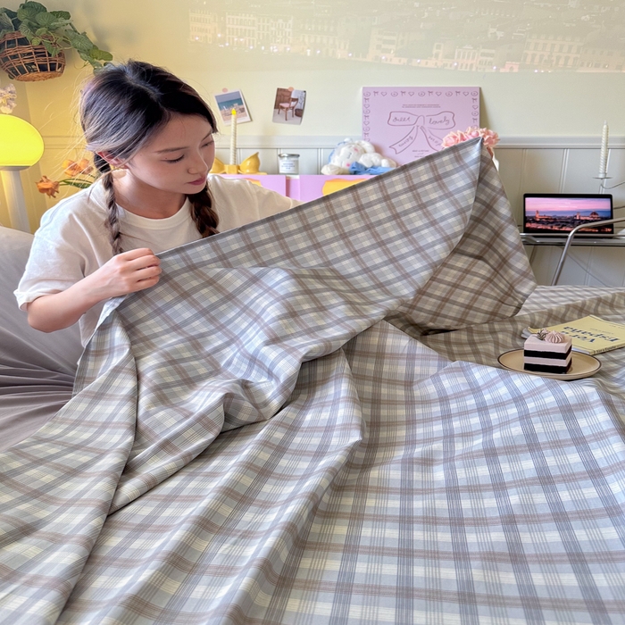 91家纺网 家纺一手货源 找家纺 Sweet dreams甜梦 2025新款全棉纯棉卡通印花睡袋酒店一体式全棉旅行睡袋 时尚格子