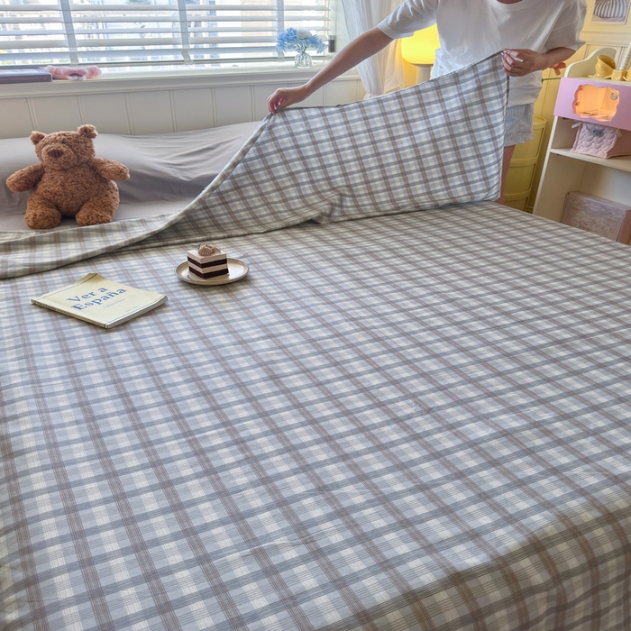 91家纺网 家纺一手货源 找家纺 Sweet dreams甜梦 2025新款全棉纯棉卡通印花睡袋酒店一体式全棉旅行睡袋 时尚格子