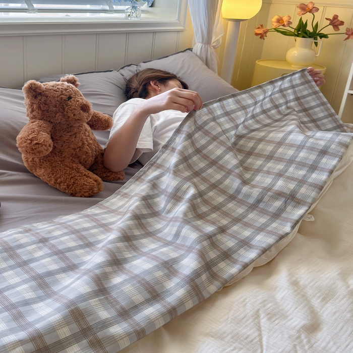 91家纺网 家纺一手货源 找家纺 Sweet dreams甜梦 2025新款全棉纯棉卡通印花睡袋酒店一体式全棉旅行睡袋 时尚格子