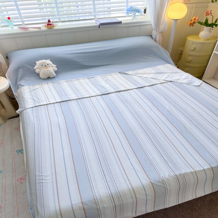 91家纺网 家纺一手货源 找家纺 Sweet dreams甜梦 2025新款全棉纯棉卡通印花睡袋酒店一体式全棉旅行睡袋 时尚条纹