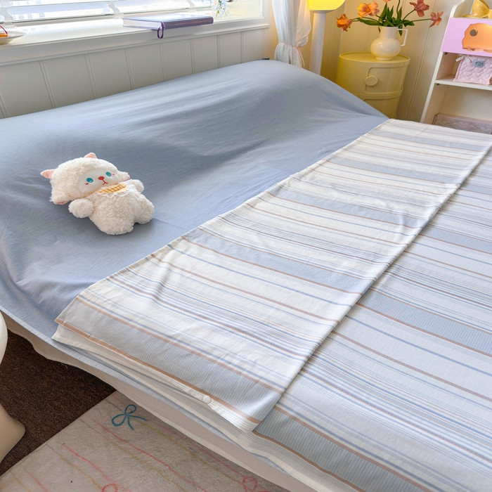 91家纺网 家纺一手货源 找家纺 Sweet dreams甜梦 2025新款全棉纯棉卡通印花睡袋酒店一体式全棉旅行睡袋 时尚条纹