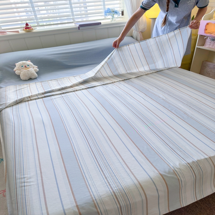 91家纺网 家纺一手货源 找家纺 Sweet dreams甜梦 2025新款全棉纯棉卡通印花睡袋酒店一体式全棉旅行睡袋 时尚条纹