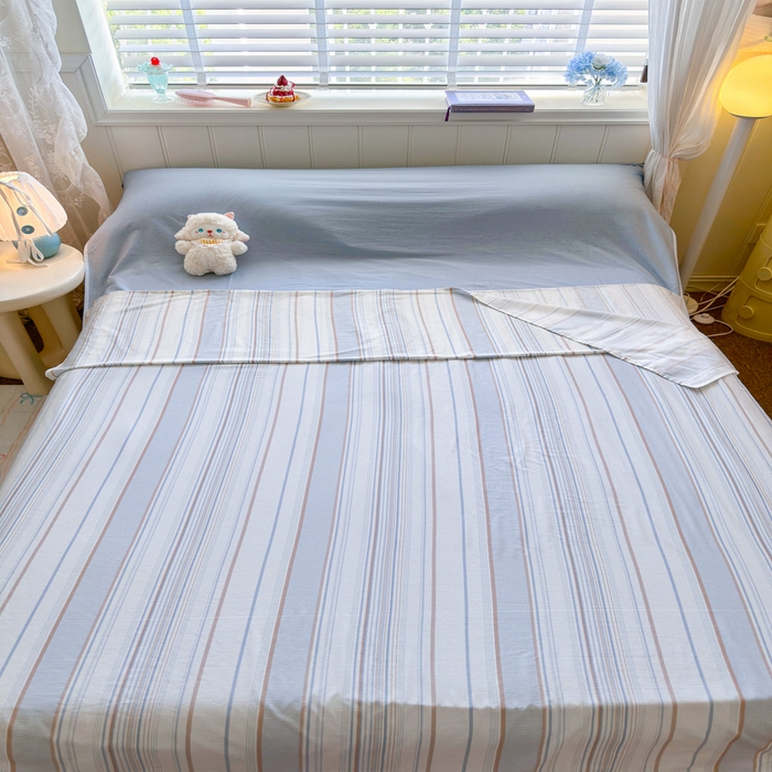 91家纺网 家纺一手货源 找家纺 Sweet dreams甜梦 2025新款全棉纯棉卡通印花睡袋酒店一体式全棉旅行睡袋 时尚条纹