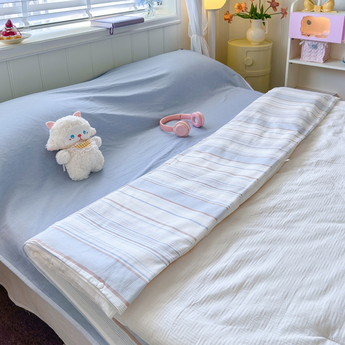 91家纺网 家纺一手货源 找家纺 Sweet dreams甜梦 2025新款全棉纯棉卡通印花睡袋酒店一体式全棉旅行睡袋 时尚条纹