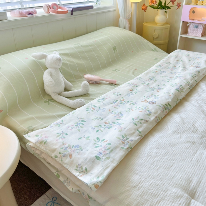 91家纺网 家纺一手货源 找家纺 Sweet dreams甜梦 2025新款全棉纯棉卡通印花睡袋酒店一体式全棉旅行睡袋 田园小兔