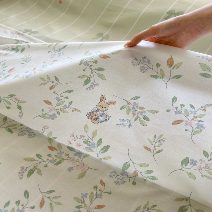 91家纺网 家纺一手货源 找家纺 Sweet dreams甜梦 2025新款全棉纯棉卡通印花睡袋酒店一体式全棉旅行睡袋 田园小兔