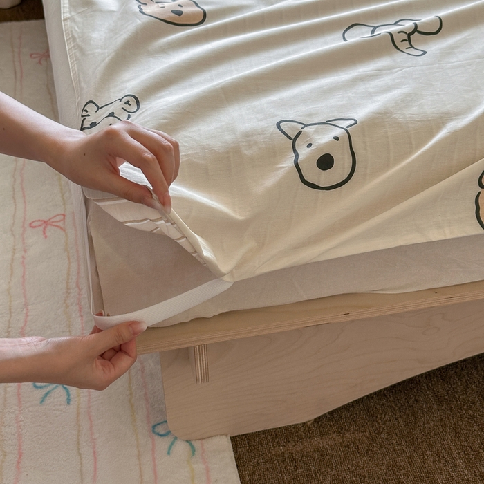 91家纺网 家纺一手货源 找家纺 Sweet dreams甜梦 2025新款全棉纯棉卡通印花睡袋酒店一体式全棉旅行睡袋 小象与熊