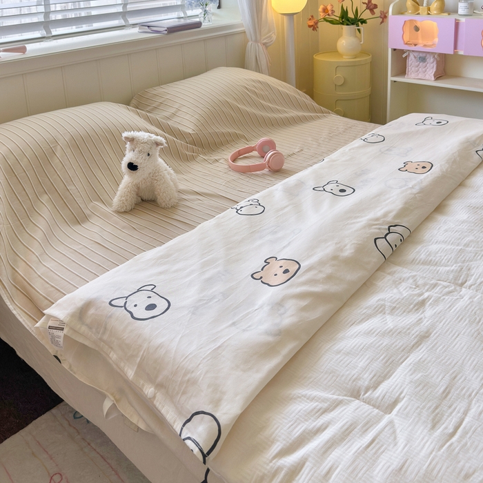 91家纺网 家纺一手货源 找家纺 Sweet dreams甜梦 2025新款全棉纯棉卡通印花睡袋酒店一体式全棉旅行睡袋 小象与熊