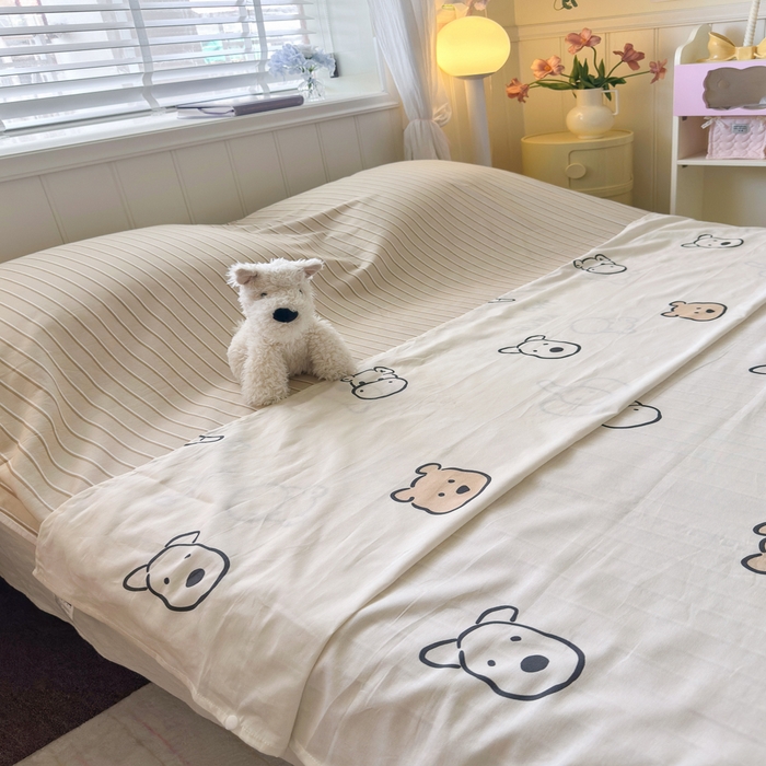 91家纺网 家纺一手货源 找家纺 Sweet dreams甜梦 2025新款全棉纯棉卡通印花睡袋酒店一体式全棉旅行睡袋 小象与熊