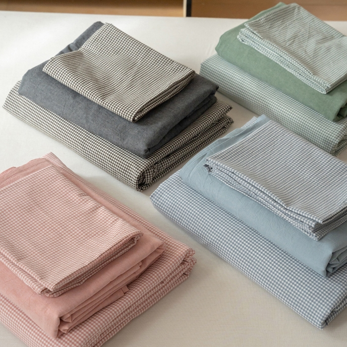 91家纺网 家纺一手货源 找家纺 （总）玖弘家居 2025新款全棉纯棉水洗棉细格单被套