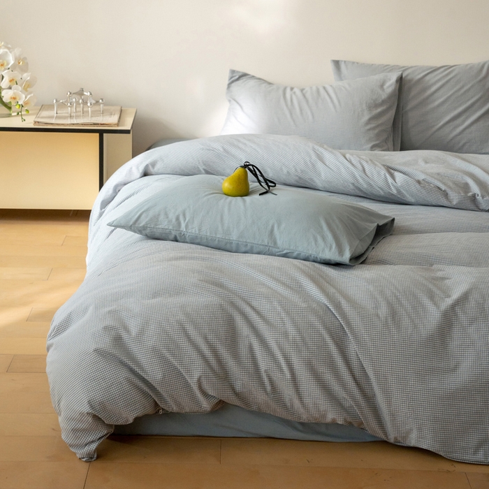 91家纺网 家纺一手货源 找家纺 （总）玖弘家居 2025新款全棉纯棉水洗棉细格单床单