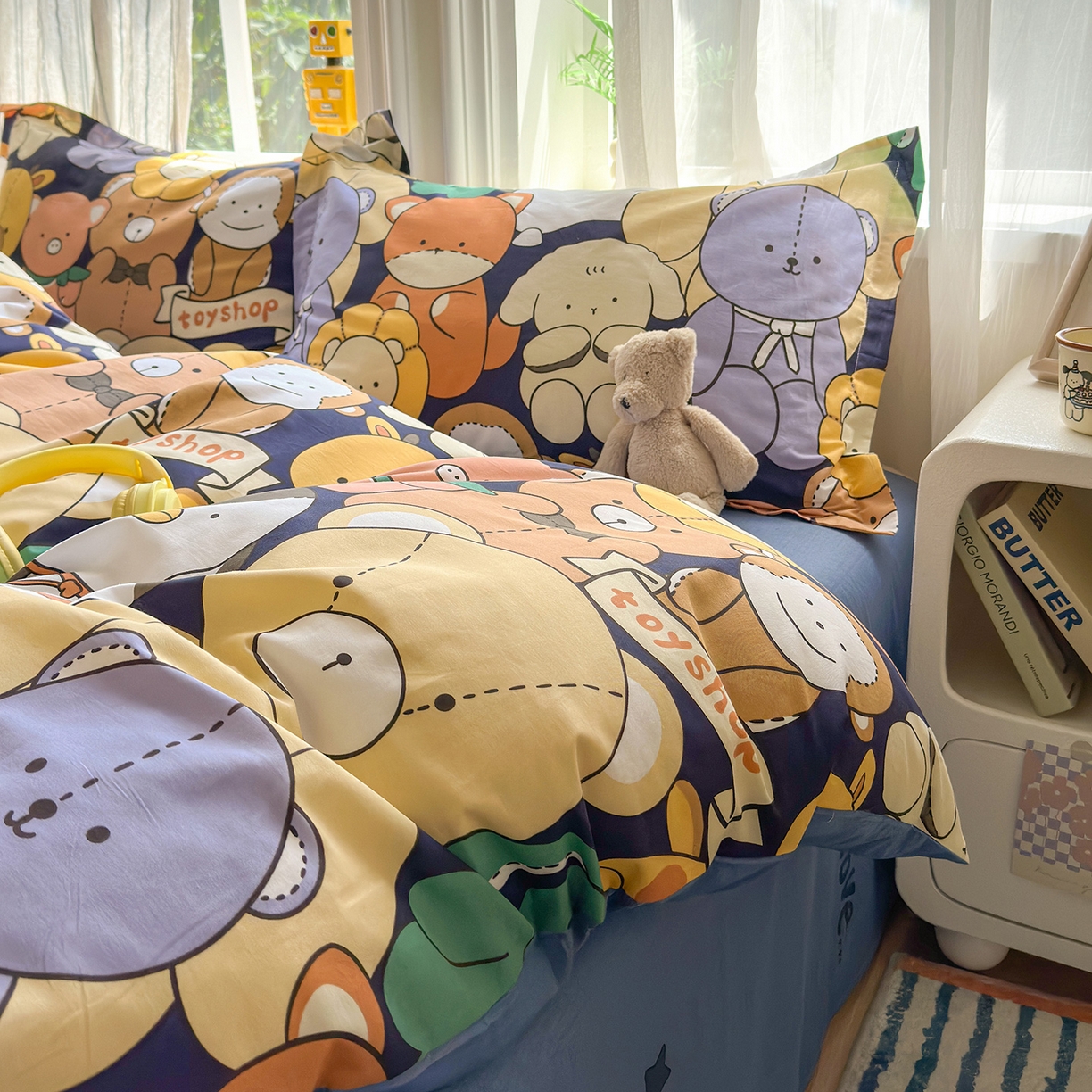 91家纺网 家纺一手货源 找家纺 金盛纺 2025新款全棉印花四件套 动物联盟