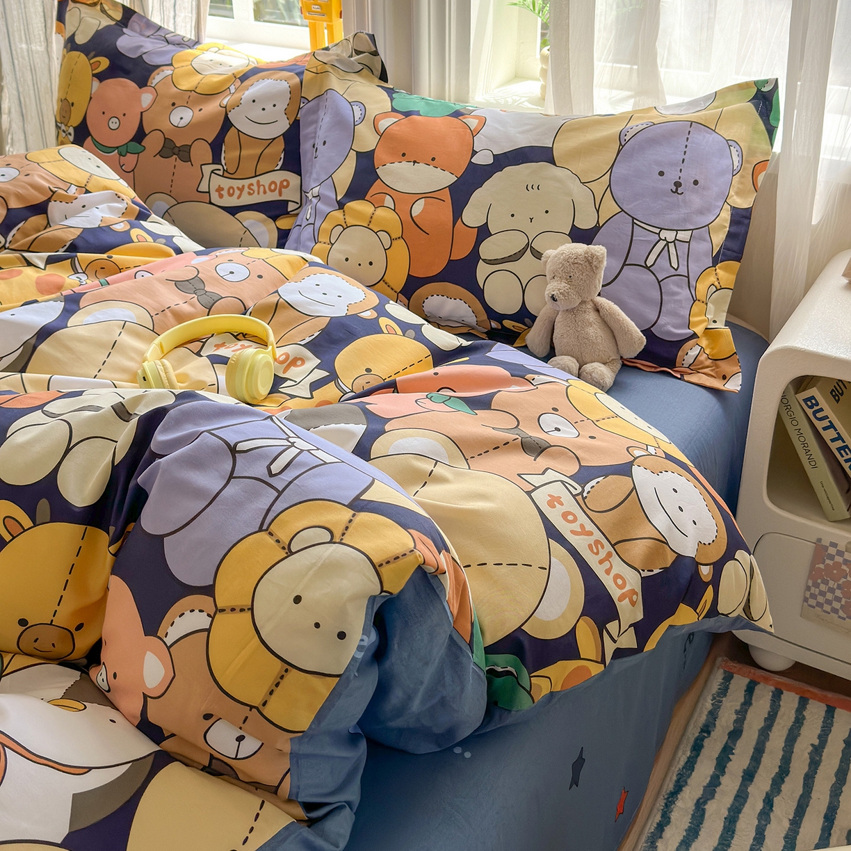 91家纺网 家纺一手货源 找家纺 金盛纺 2025新款全棉印花四件套 动物联盟