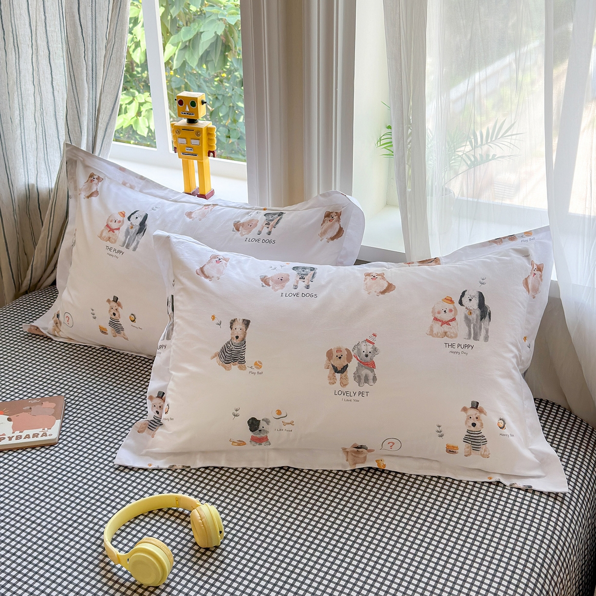 91家纺网 家纺一手货源 找家纺 金盛纺 2025新款全棉印花四件套 欢乐家族