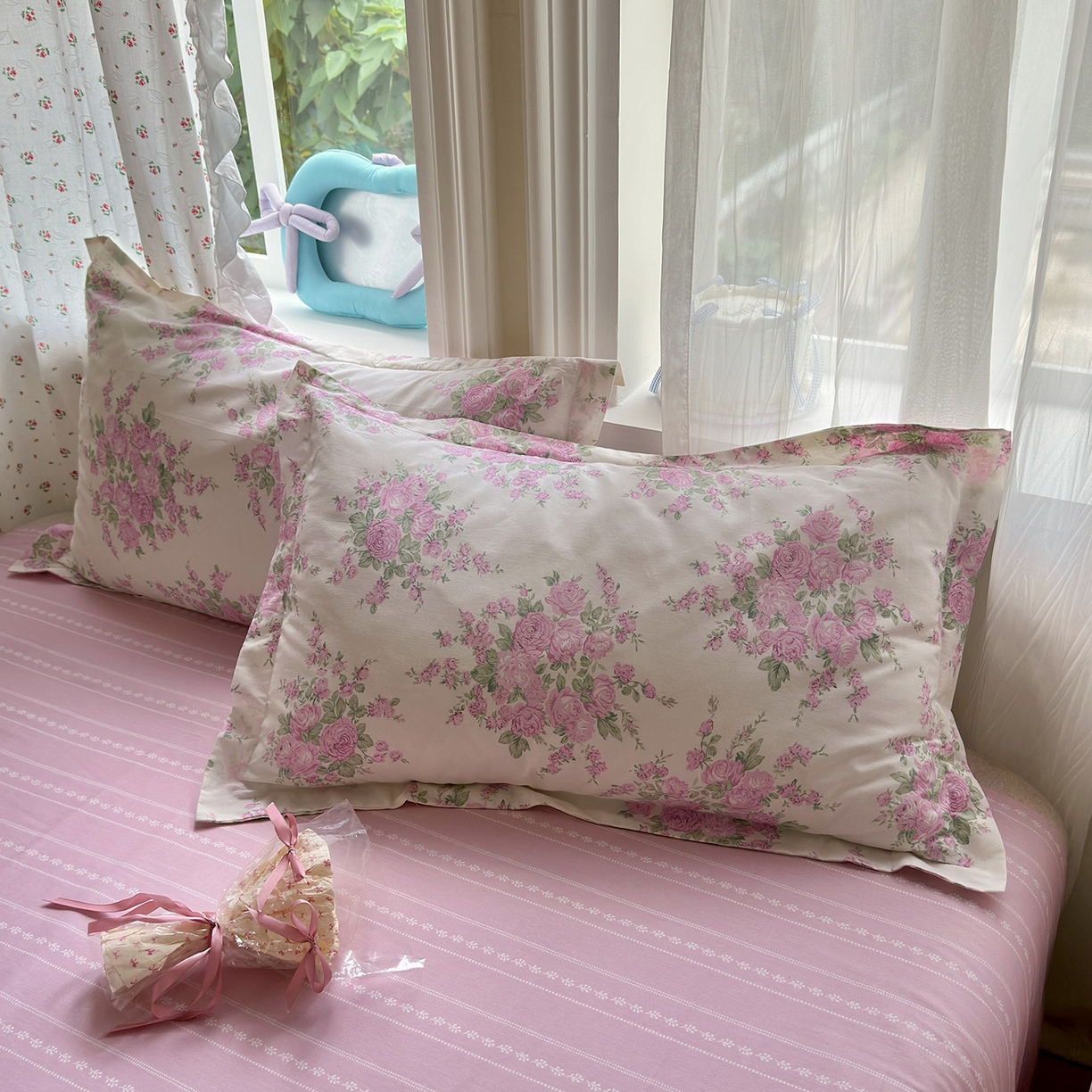 91家纺网 家纺一手货源 找家纺 金盛纺 2025新款全棉印花四件套 苏菲一粉